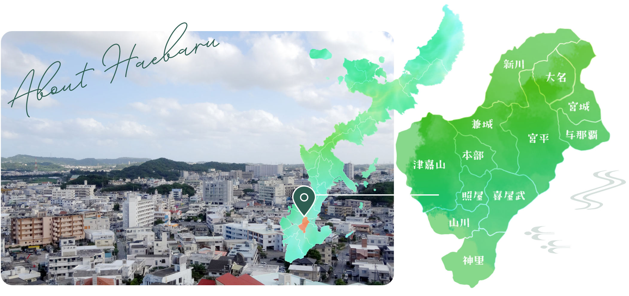 南風原町のマップ
