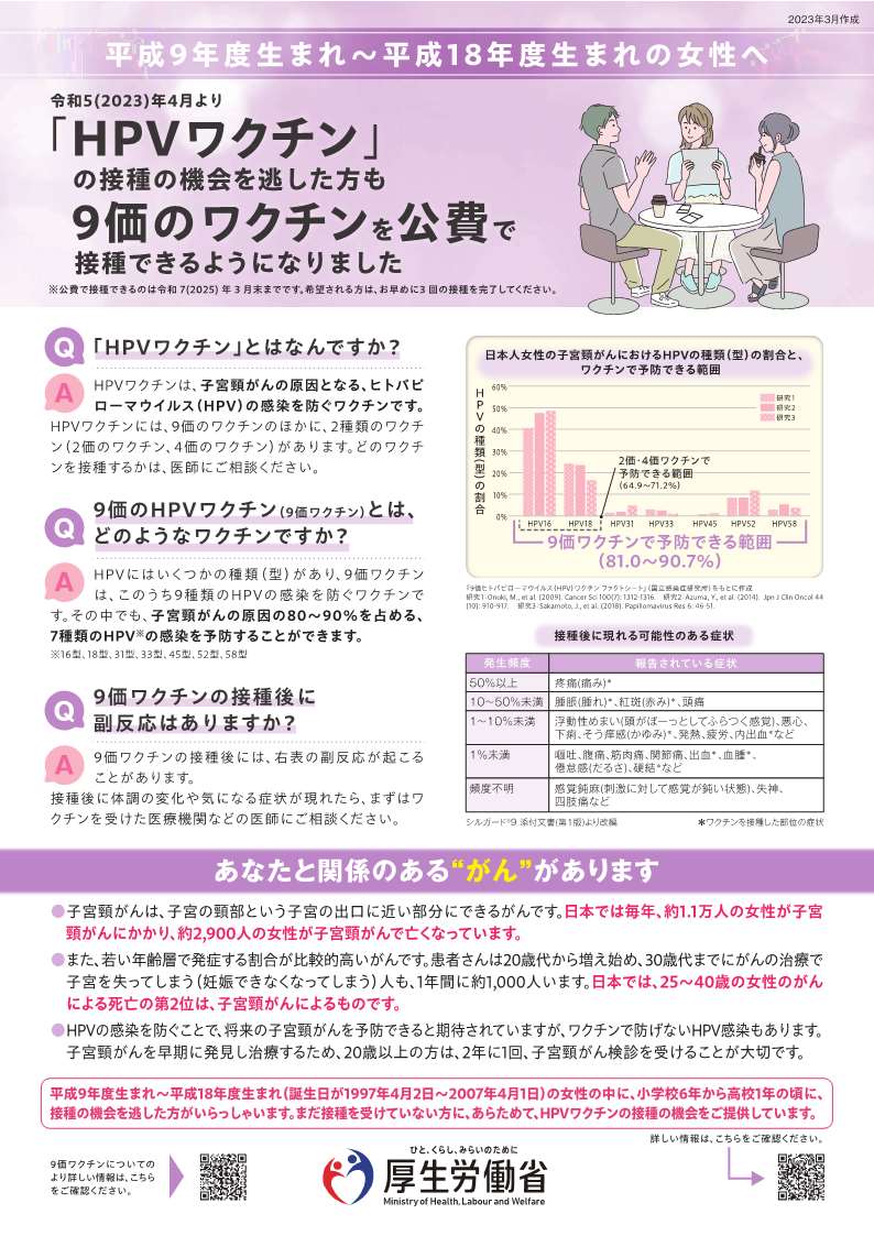 9価ワクチン（キャッチアップ接種）