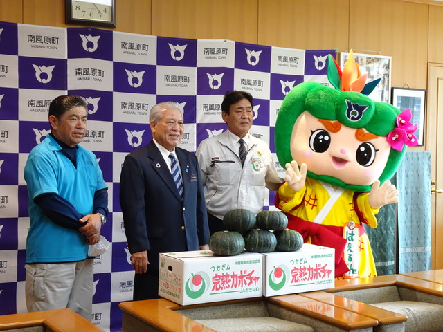 津嘉山かぼちゃ出荷報告式に参加したルンの画像2