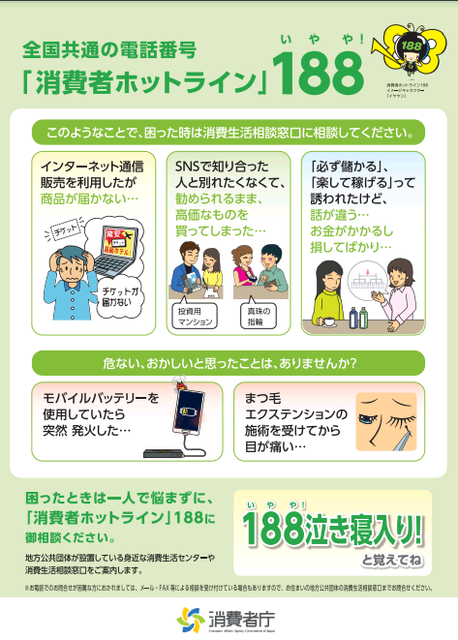 消費者庁ホットライン1