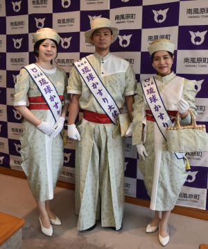 かすり大使ユニフォームお披露目