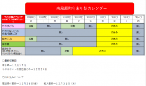 年末年始ごみ収集