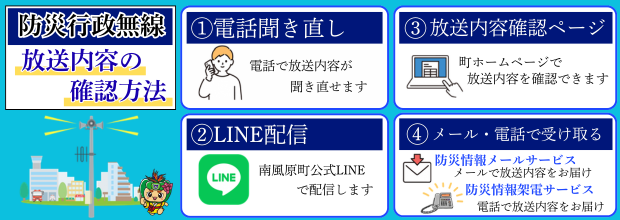 防災無線の放送内容の確認方法