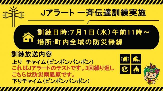 Jアラート一斉伝達訓練実施イメージ図