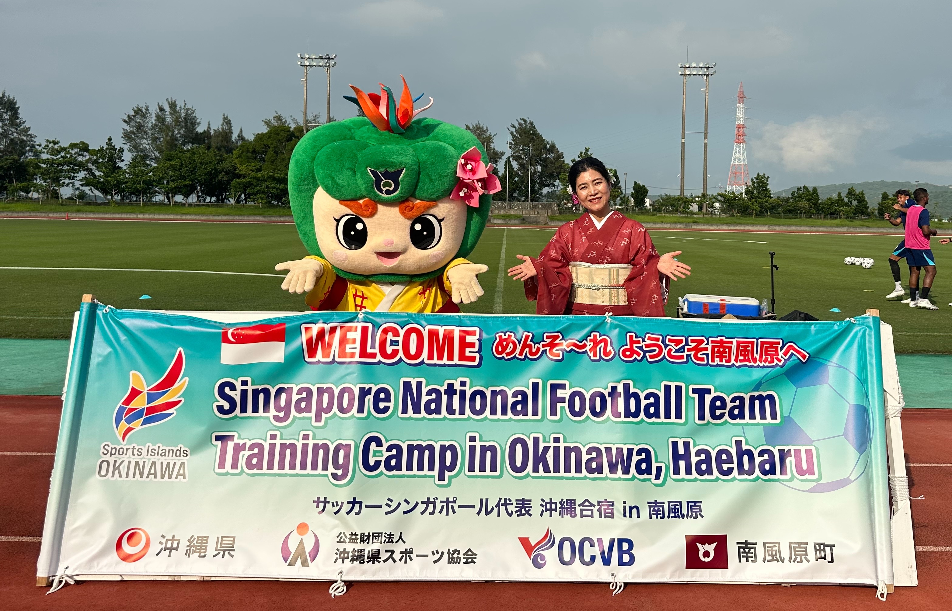 シンガポール代表選手の歓迎式1