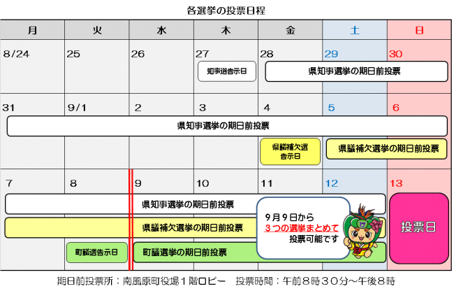 令和8年9月13日執行の選挙日程