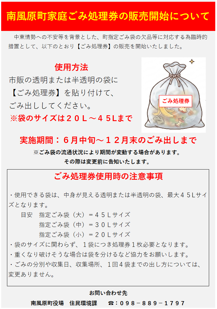 ゴミ処理券使用方法